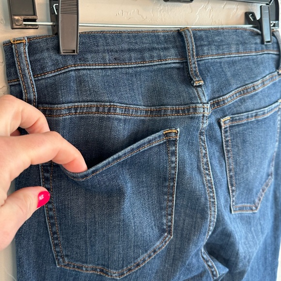 Gap Jeans High Rise Denim Legging Dark Indigo Stretch Jeans Raw Hem SZ 2/26 - Picture 7 of 16